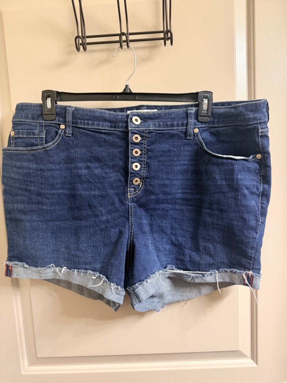 Torrid Denim Button-Fly Women’s Shorts - Dark Blue